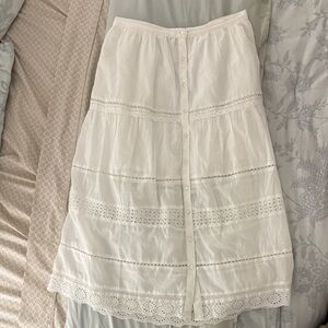 Vintage Gap White Lace Trim Skirt